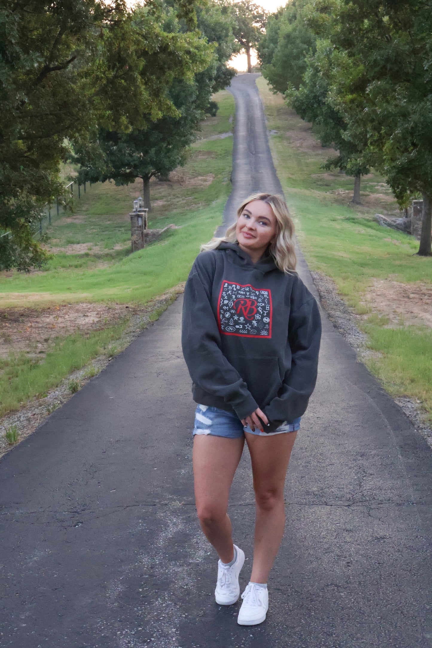 Ruby Buckle Black Brand Hoodie