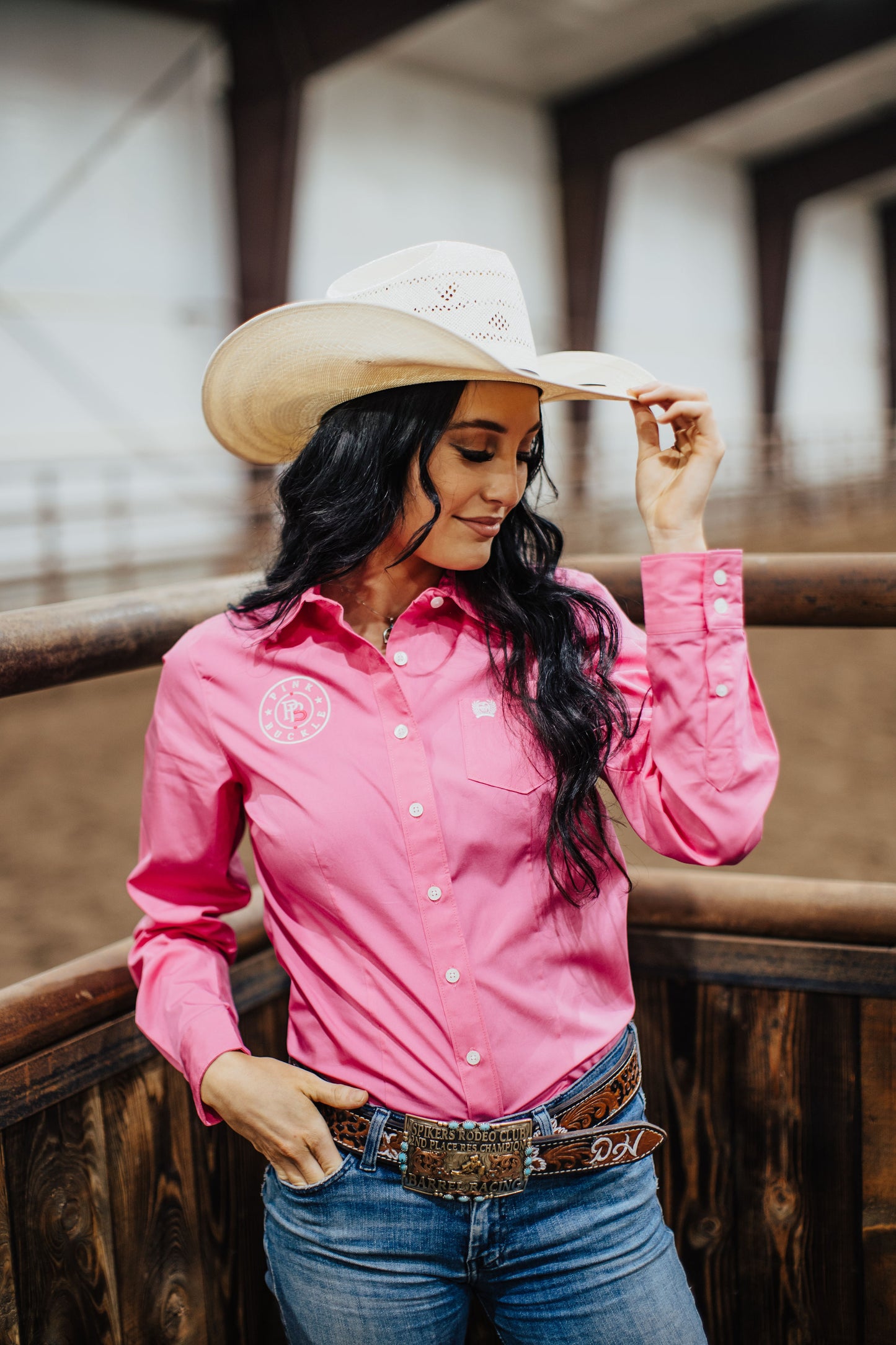 Pink Buckle Cinch Western Shirt
