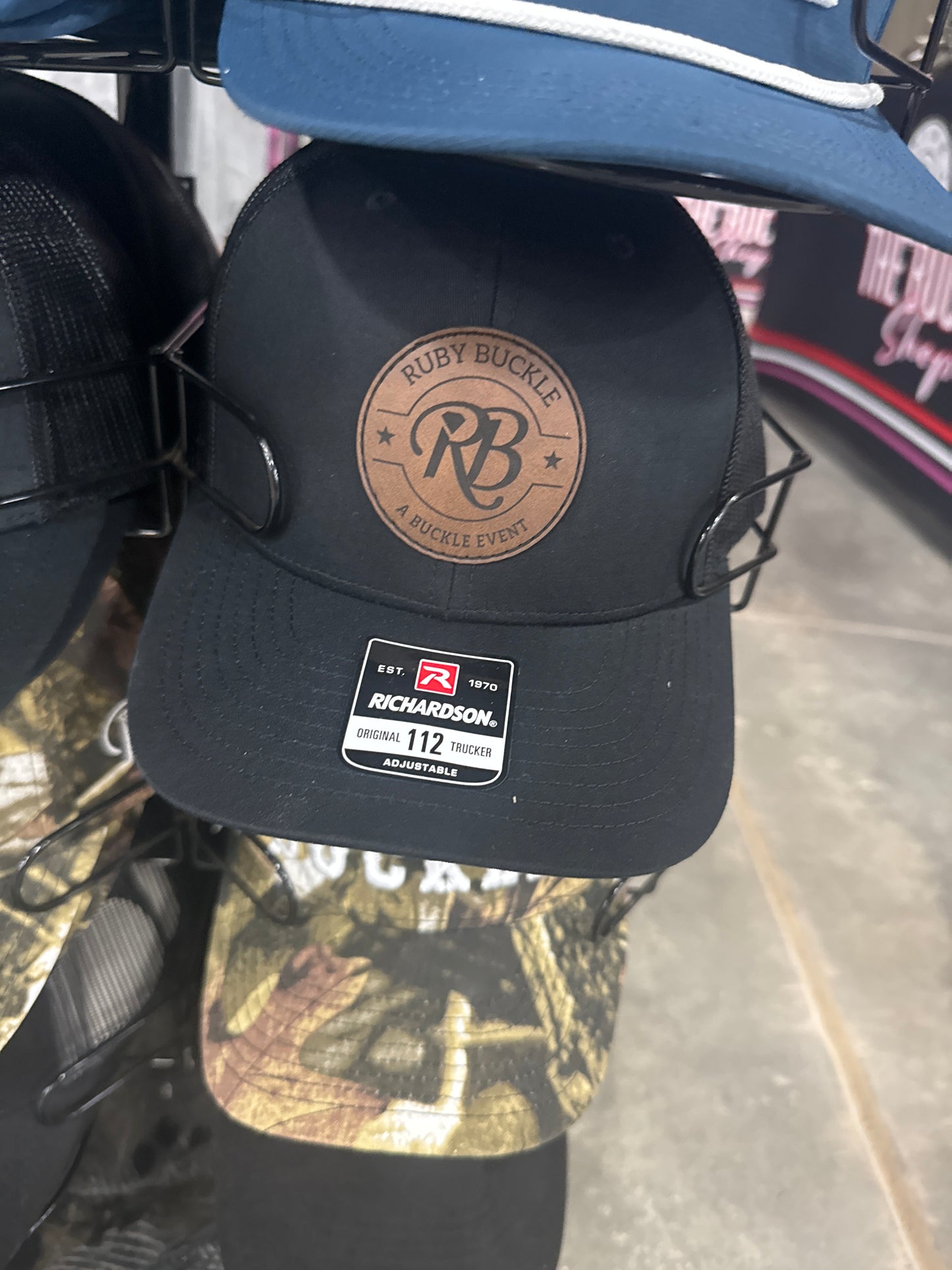 Black patch hat