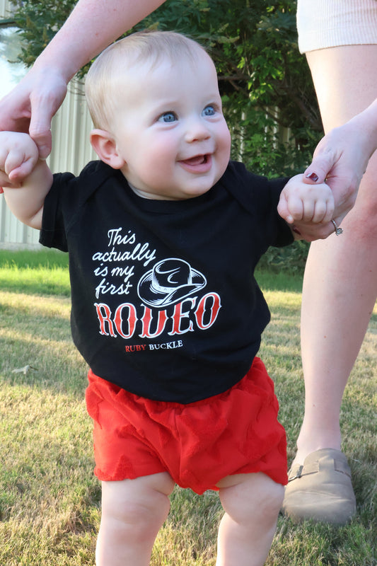 Ruby Buckle Toddler Tee & Baby Onesie