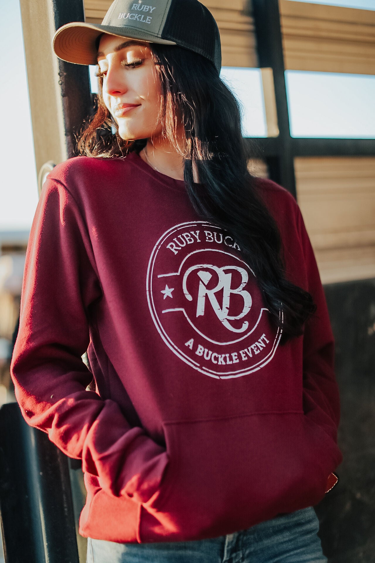 Ruby Buckle Red Pullover