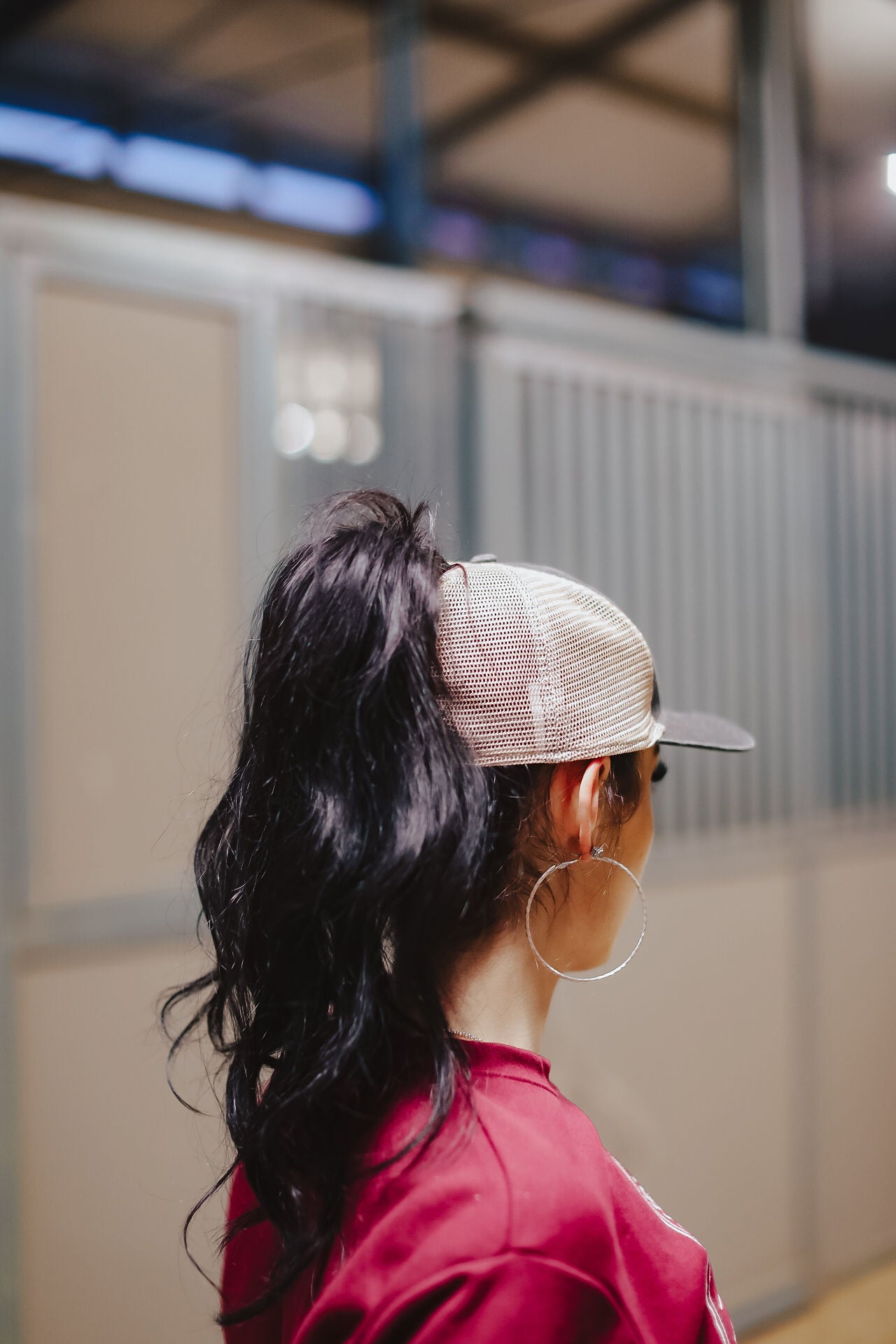 Pink Buckle Ponytail Hat